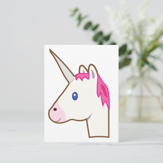 Unicorn emoji briefkaart (Staand voorkant)