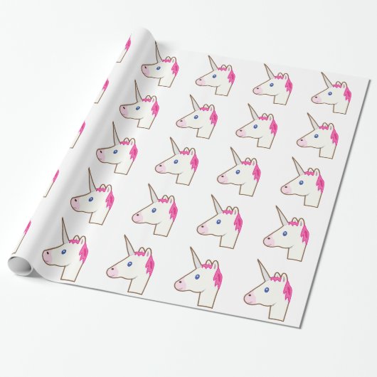 Unicorn emoji cadeaupapier (Uitgerold)