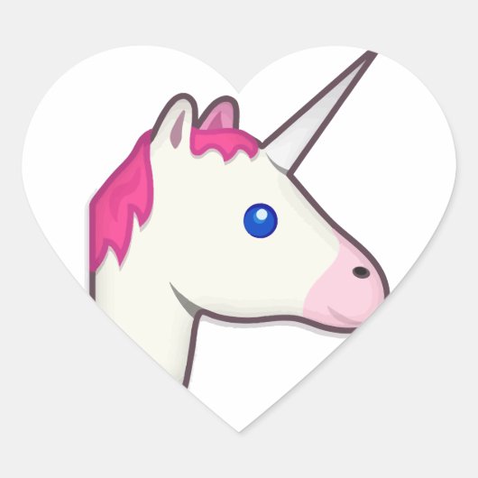 unicorn emoji hart sticker (Voorkant)