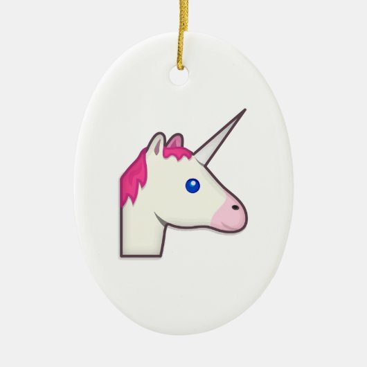 unicorn emoji keramisch ornament (Voorkant)