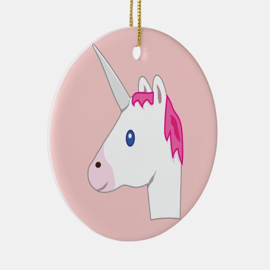 Unicorn emoji keramisch ornament (Rechts)