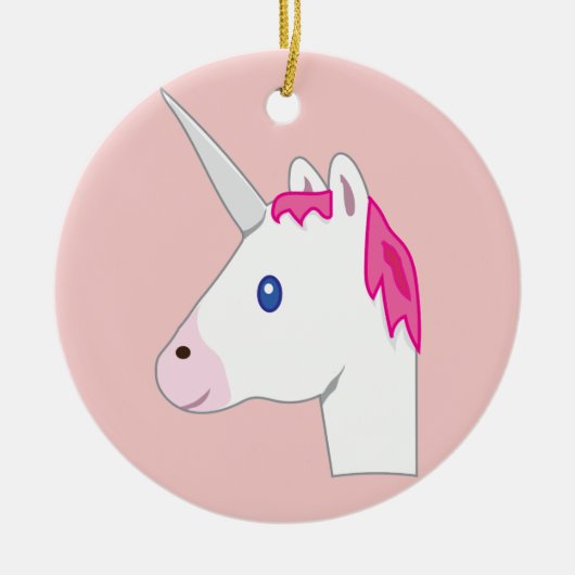 Unicorn emoji keramisch ornament (Voorkant)
