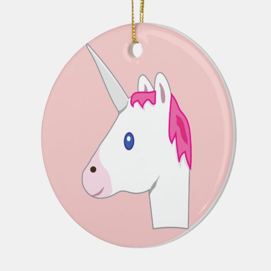 Unicorn emoji keramisch ornament (Links)