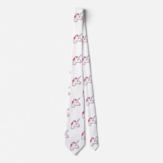 unicorn emoji mensdon mannen necktie stropdas (Voorkant)