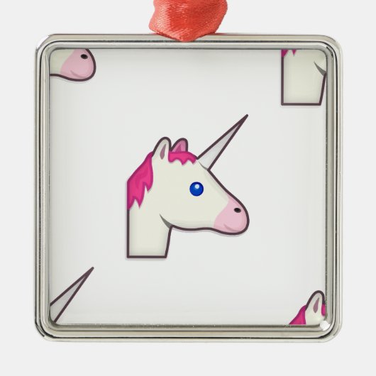 unicorn emoji metalen ornament (Voorkant)