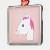 Unicorn emoji metalen ornament (Links)