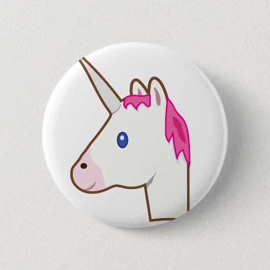 Unicorn emoji ronde button 5,7 cm (Voorkant)