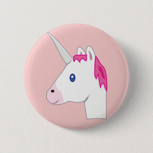 Unicorn emoji ronde button 5,7 cm (Voorkant)