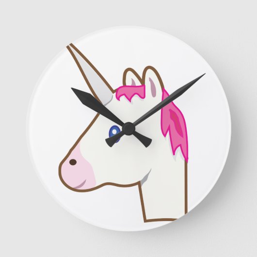 Unicorn emoji ronde klok (Voorkant)