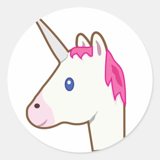Unicorn emoji ronde sticker (Voorkant)