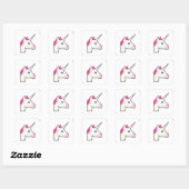 unicorn emoji vierkante sticker (Vel)