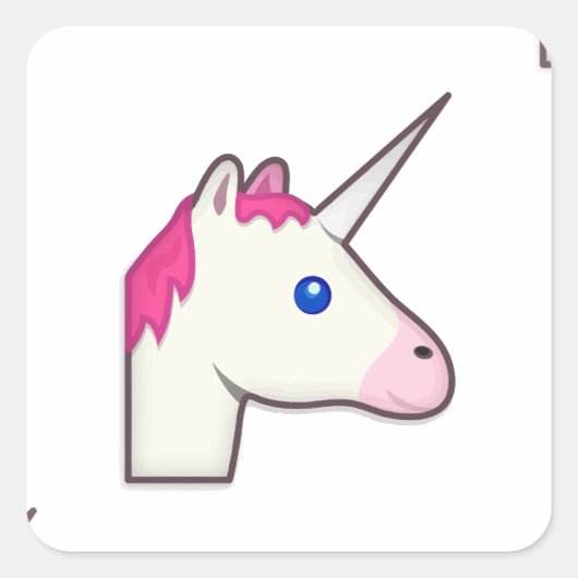 unicorn emoji vierkante sticker (Voorkant)