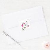 unicorn emoji vierkante sticker (Envelop)