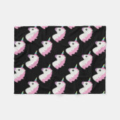 Unicorn Emoji (zwarte achtergrond) Fleece Deken (Voorkant (Horizontaal))