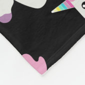 Unicorn Emoji (zwarte achtergrond) Fleece Deken (Hoek)