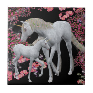 Unicorn en Baby Fantasy Tile Trivet Tegeltje