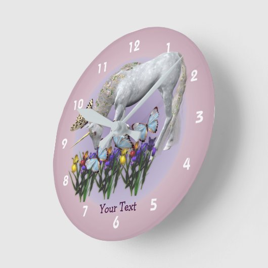 Unicorn en Butterflies Animal Ronde Klok (Hoek)
