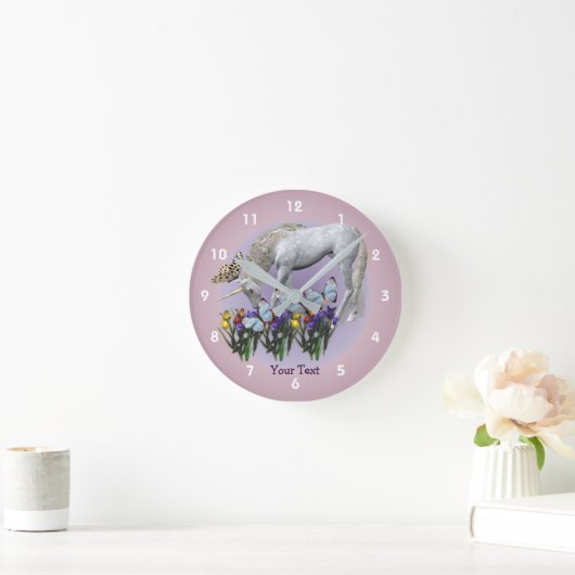 Unicorn en Butterflies Animal Ronde Klok (Huis)