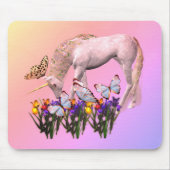 Unicorn en Butterflies Fantasy Art Muismat (Voorkant)