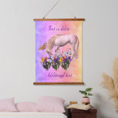 Unicorn en Butterflies Fantasy Personalized Hangend Wandkleed (Slaapkamer)