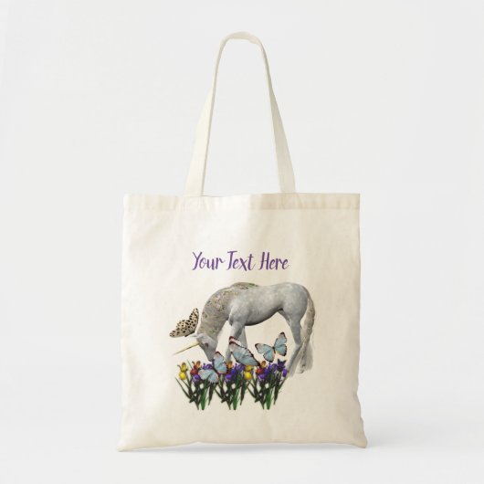 Unicorn en Butterflies Fantasy Personalized Tote Bag (Voorkant)