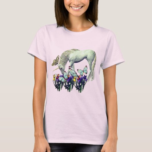 Unicorn en Butterflies Fantasy T-shirt (Voorkant)