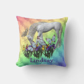 Unicorn en Butterflies, gepersonaliseerd Kussen (Voorkant)