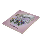 Unicorn en Butterflies, gepersonaliseerd Tegeltje (Zijkant)
