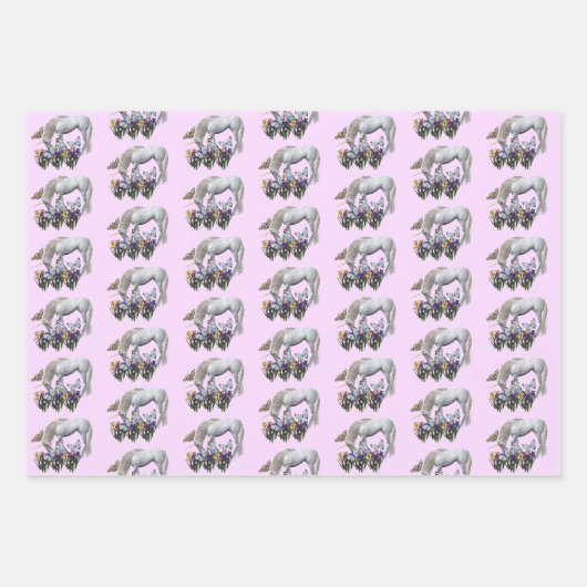 Unicorn en Butterflies Inpakpapier Vel (Voorkant 3)