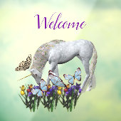 Unicorn en Butterflies Welkom Raamsticker (Vel 3)