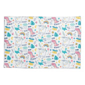 Unicorn en Dinosaur Pattern Kussensloop (Achterkant-Links)