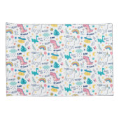 Unicorn en Dinosaur Pattern Kussensloop (Achterkant-Rechts)