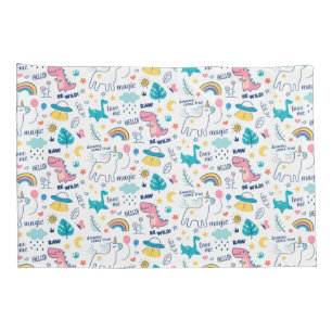 Unicorn en Dinosaur Pattern Kussensloop