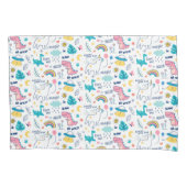 Unicorn en Dinosaur Pattern Kussensloop (Voorkant-Links)