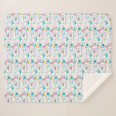 Unicorn en Dinosaur Sherpa Deken (Voorkant (horizontaal))