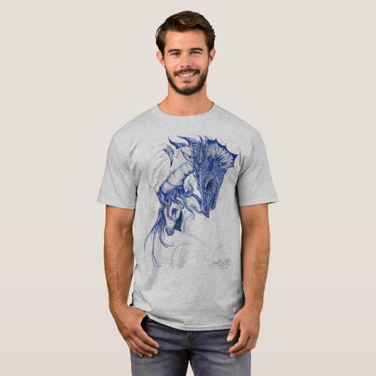 Unicorn en Dragon Hugging T-shirt (Voorkant volledig)