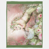 Unicorn en een Roos Art Fleece Blanket Deken (Voorkant)