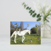 Unicorn en fairies briefkaart (Staand voorkant)