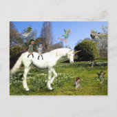Unicorn en fairies briefkaart (Voorkant)
