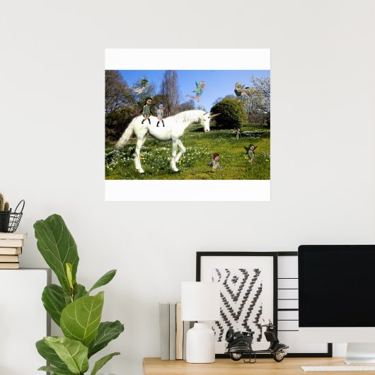 Unicorn en fairies poster (Thuiskantoor)