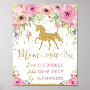 Unicorn en Fairy Baby shower Mimosa Bar Poster