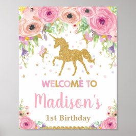 Unicorn en Fairy Birthday Party Welkomstbord Poster