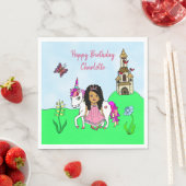 Unicorn en Fairy Personalized Birthday Party Servet (Insitu)
