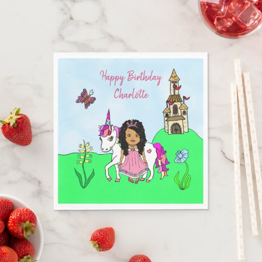 Unicorn en Fairy Personalized Birthday Party Servet (Insitu)