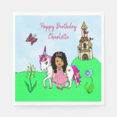 Unicorn en Fairy Personalized Birthday Party Servet (Voorkant)