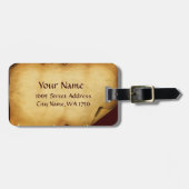 UNICORN EN FANTASY BLOEMPERKAMENT MONOGRAM BAGAGELABEL (Voorkant horizontaal)