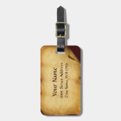 UNICORN EN FANTASY BLOEMPERKAMENT MONOGRAM BAGAGELABEL (Voorkant verticaal)