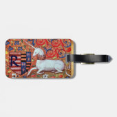 UNICORN EN FANTASY BLOEMPERKAMENT MONOGRAM BAGAGELABEL (Achterkant horizontaal)