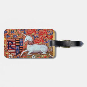 UNICORN EN FANTASY BLOEMPERKAMENT MONOGRAM BAGAGELABEL
