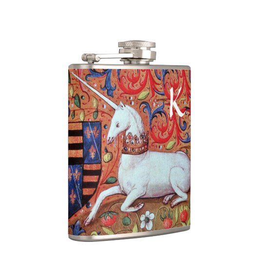 UNICORN EN FANTASY FLOWERS, FLORAAL MOTIFS MONOGRA HEUPFLES (Rechts)